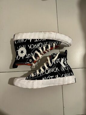 Converse Black High-Top Sneakers with White Script
